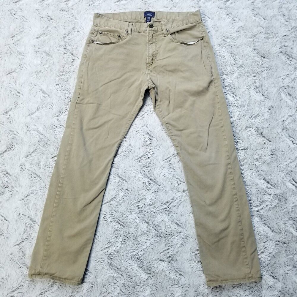 Gap Khakis Pants Mens Size 31x30 Brown Slim Strech Coupe Etroite Extensible